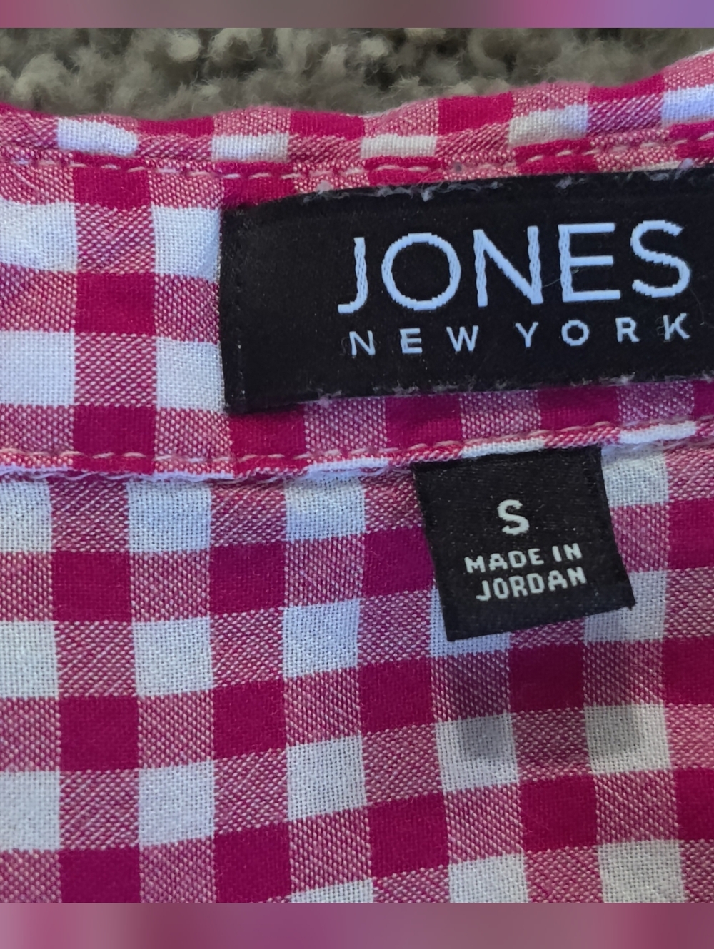 Jones New York Women's  Gingham Button-Front Shirt - Picture 6 of 10